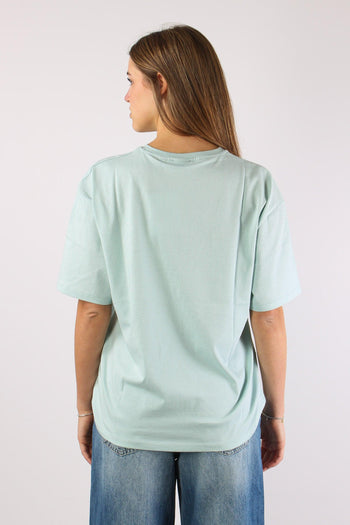 T-shirt Over Logo Centrale Green Water - 5