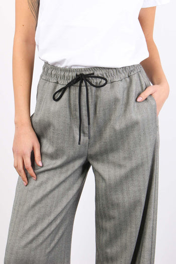 Pantalone Palazzo Effetto Spig Grigio - 7