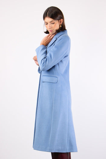 Cappotto Lungo Sfiancato Azzurro Polvere - 3