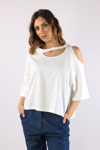 T-shirt Cut Out Panna - 2