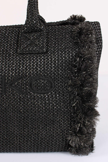 Shopping Beach Rafia Nero - 7