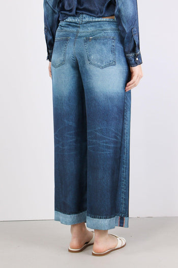 Jeans Stampa Digitale Rottture Blu Denim - 4