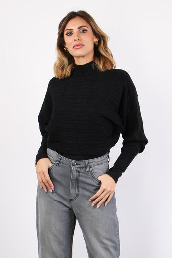 Maglia Treccia Cropped Nero - 5