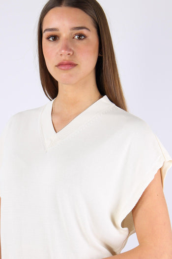 Maglia Manica Scesa Viscosa Latte - 7