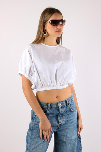 Camicia Cropped Elastico Bianco - 6
