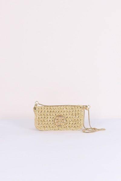Greta Pochette Crochet Laminat Oro