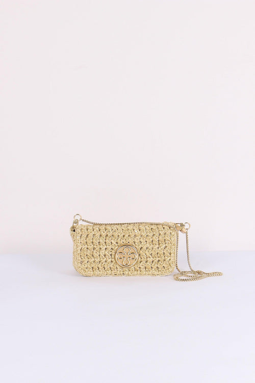 Greta Pochette Crochet Laminat Oro