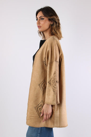 Kimono Eco Suede Ricami Suede - 8
