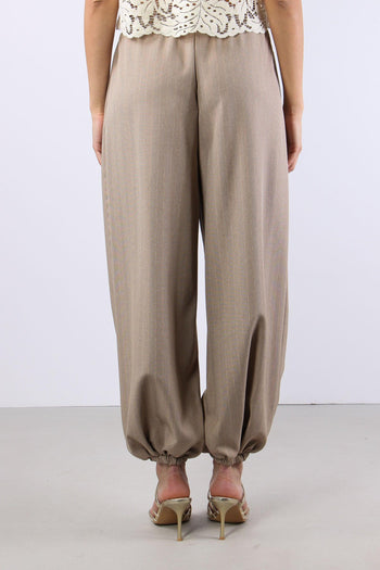 Pantalone Baloon Filo Lurex Beige - 4