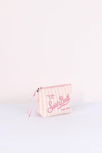 Aline Pochette Cotone Righe Rosa - 5