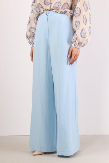 Pantalone Palazzo Misto Viscos Polvere - 3