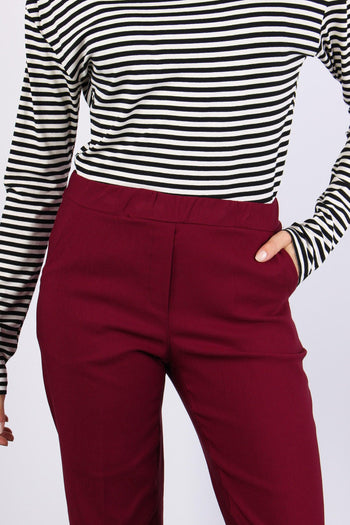 Pantalone Bengalina Risvolto Bordeaux - 7