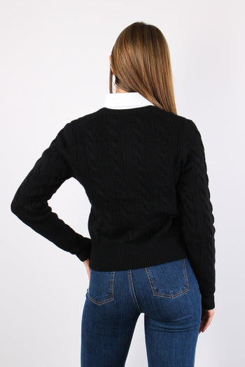 Cardigan Basico Logo Polo Black - 3