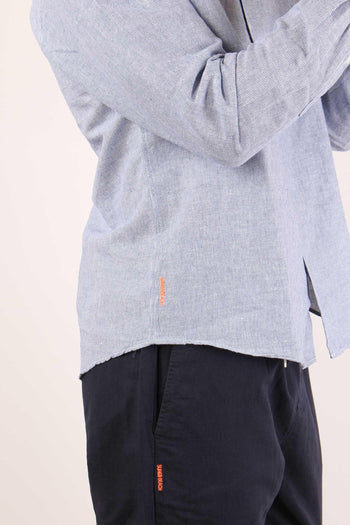 Camicia Misto Lino Riga Navy - 8