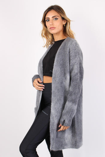 Cardigan Sfumato Mohair Nero - 6