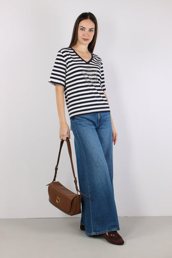 T-shirt Riga Scollo V White/blue - 6