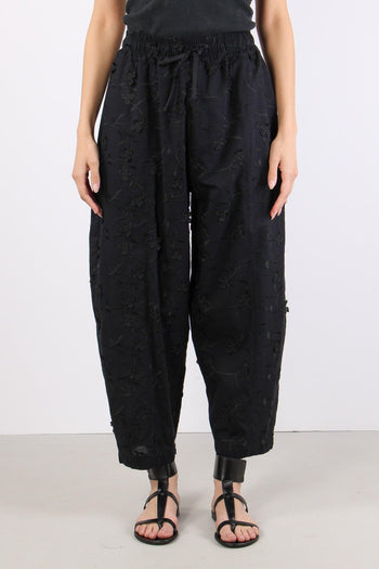 Pantalone Barrel Fiore 3d Nero - 2