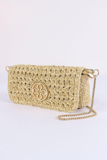 Greta Pochette Crochet Laminat Oro - 5