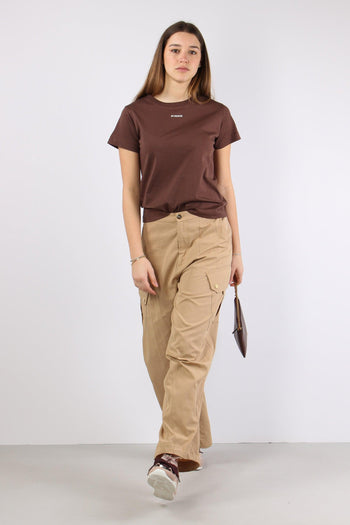 Basico T-shirt Jersey Logo Marrone - 6