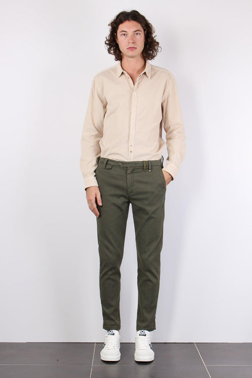 Pantalone Chino Micro Operato Avocado