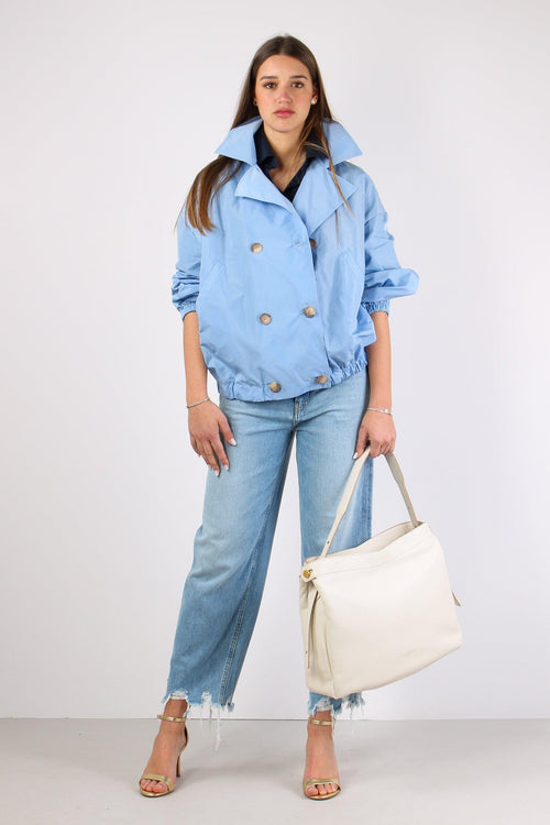 Giubbotto Doppiopetto Nylon Azzurro