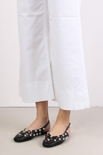 Pantalone Cropped Orlo Alto Bianco - 7