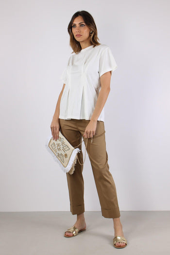 T-shirt Clessidra Riprese Panna - 5