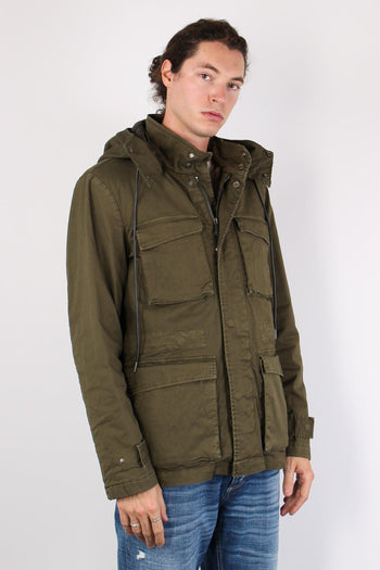 Feel Jacket Cotone Pelliccia Olive Night - 5