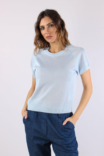 Maglia M/m Filo Cotone Azzurro - 2