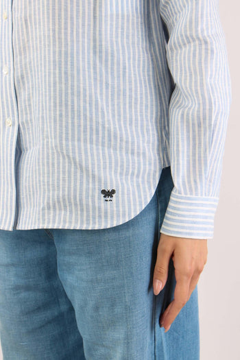 Giurato Camicia Lino Riga Off White - 8