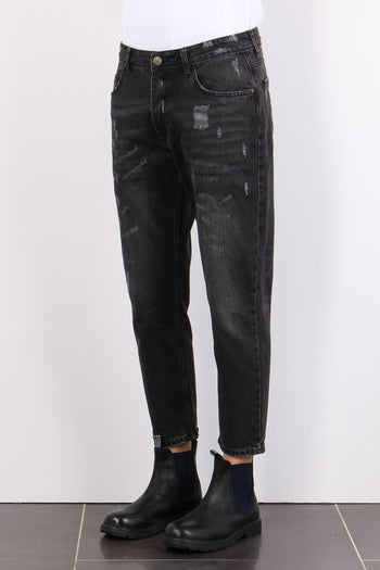 Denim Cropped Fit Denim Nero - 4