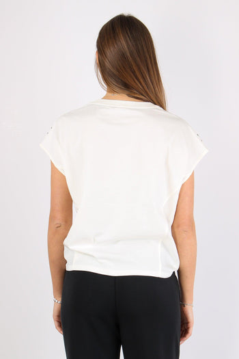 T-shirt V Scatoletta Scritta S Whithe Milk - 4