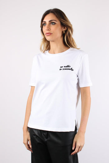 T-shirt Ricamo No Vabbe Io Sc Bianco - 3