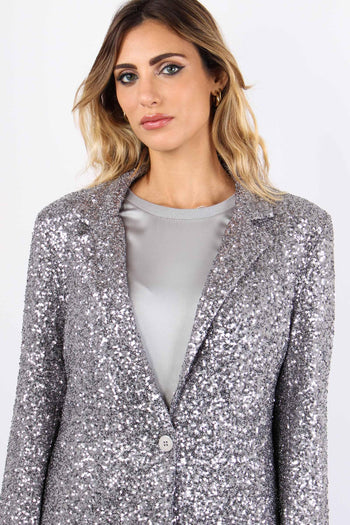 Giacca Paillettes Metal Gray - 6