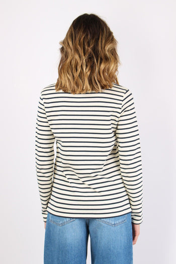 Erasmo Maglia Riga Avorio/blu - 3