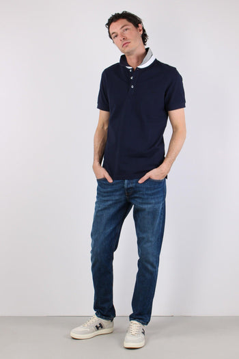 Polo Colletto Contrasto Blu - 6