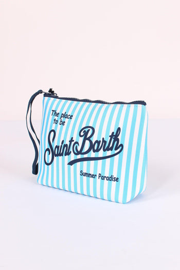 Aline Pochette Righe Mini Azzurro/bianco - 4