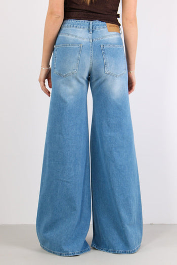 Eos Denim Zampa Taglio Asimmetrico Denim Chiaro - 4