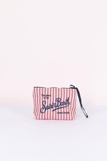 Aline Pochette Canvas Righe Rosso/bianco - 3