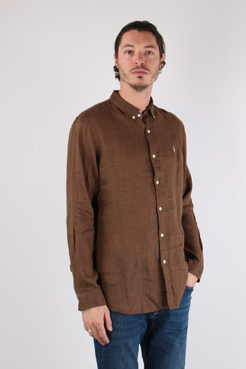 Camicia Lino Slim Fit Chestnut - 6