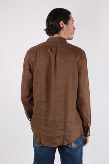 Camicia Lino Slim Fit Chestnut - 4