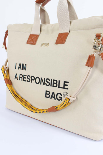 Responsible Sacca Canvas Off White/cuoio - 4