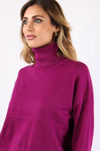 Maglia Over Collo Alto Magenta - 6