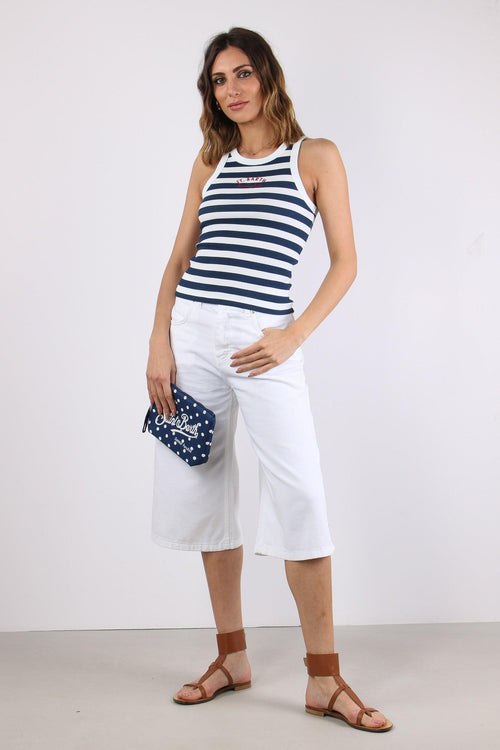 Top Costina Riga Bianco/blu