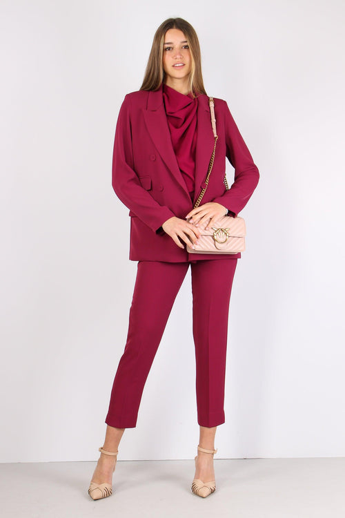 Giacca Doppiopetto Tessuto Flu Sangria