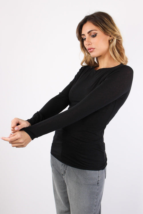 Maglia Misto Cashmere Nero - 2