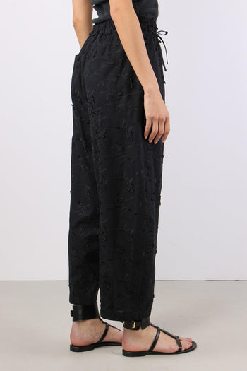 Pantalone Barrel Fiore 3d Nero - 6