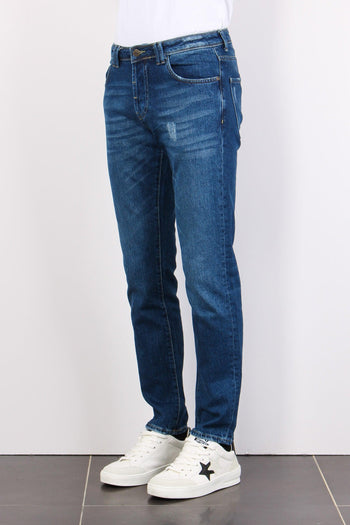 Denim Tapered Fit Rotture Denim Medio - 6