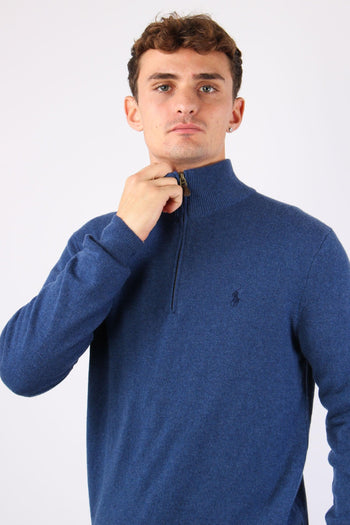 Pullover Mezza Zip Lana Rustic Navy - 6