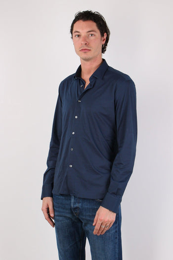 Camicia Tessuto Tecnico Micro Fantasia Dark Blue - 7